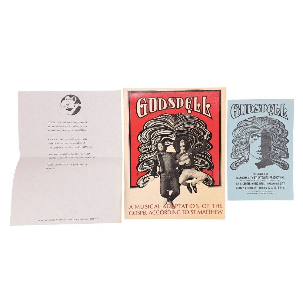 Vintage Godspell Musical Program Ticket 1970s Carpenters Concert Advertisement